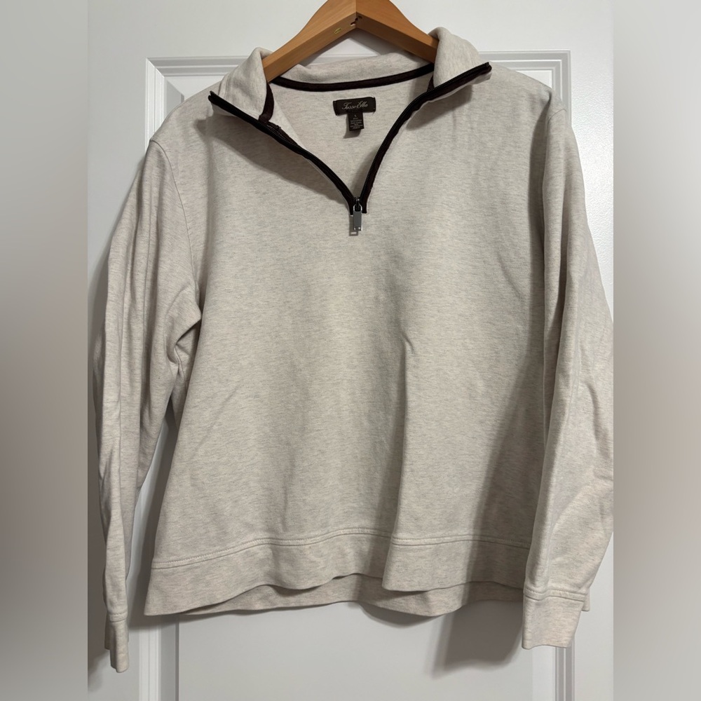 Tasso Elba Men's Tan Quarter Zip Long Sleeve Turtle‎ Neck Sweater Large